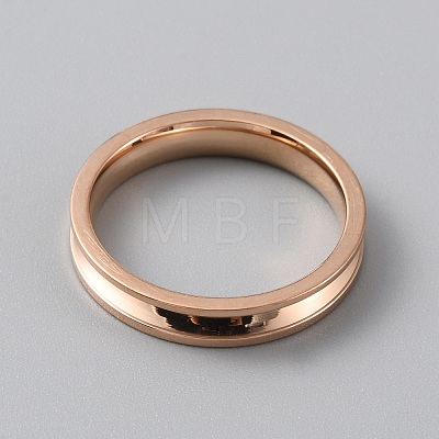 Titanium Steel Grooved Finger Ring Settings RJEW-WH0012-11D-1