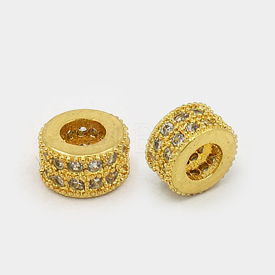 Brass Cubic Zirconia Beads ZIRC-F001-108G-1