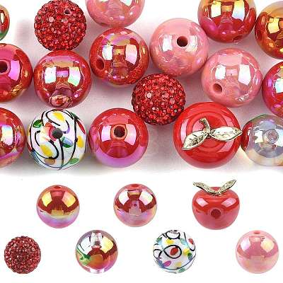 DIY Acrylic and Pave Disco Ball Beads Findings Kits DIY-FS0010-56A-1