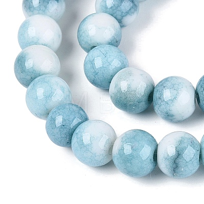 Opaque Ombre Effect Dyed Glass Beads Strands GLAA-Q106-04A-09-1