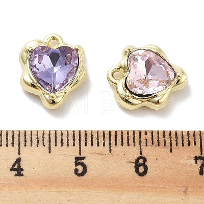 Rack Plating Alloy Rhinestone Charms PALLOY-F311-23G-1