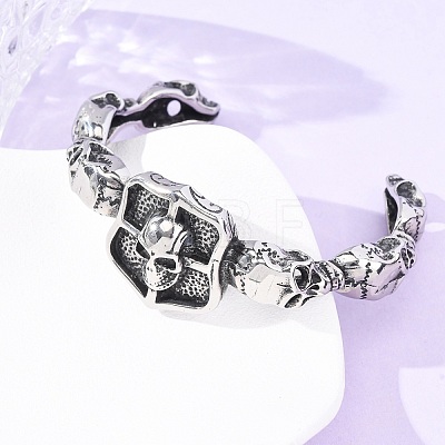 316 Surgical Stainless Steel Cuff Bangles BJEW-C142-01C-AS-1