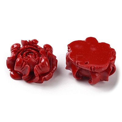 Carved Synthetic Coral Dyed Pendants CORA-R021-05A-01-1