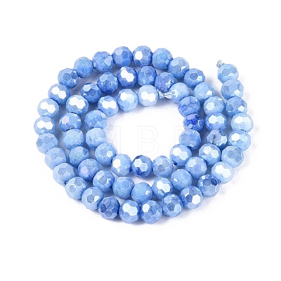 Anti-Tarnish Electroplate Glass Beads Strands EGLA-ZX010-6mm-09-1