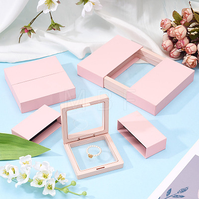 3 Bags 3 Styles Square Transparent PE Thin Film Suspension Jewelry Display Box CON-TA0001-38C-1