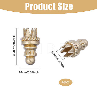 4Pcs Brass Cord Ends KK-CA0003-73A-1