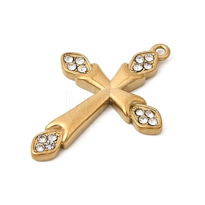 304 Stainless Steel Rhinestone Pendants STAS-B128-09G-04-1