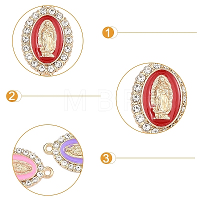 12Pcs 6 Colors Religion Alloy Enamel Connector Charms FIND-YW0012-24-1