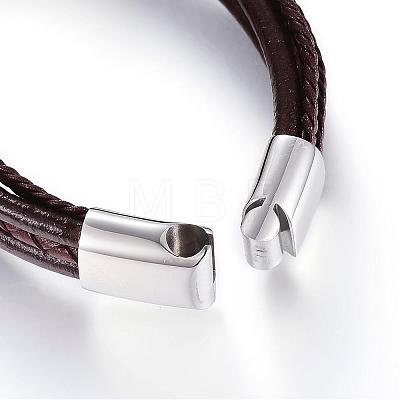 Leather Cord Multi-strand Bracelets BJEW-K141-29B-1