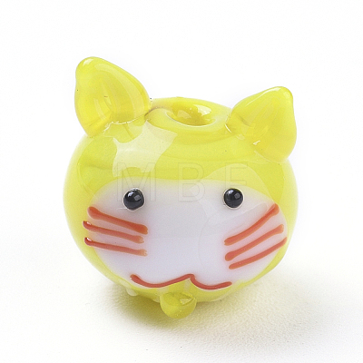 Handmade Lampwork Kitten Beads LAMP-I020-04-1