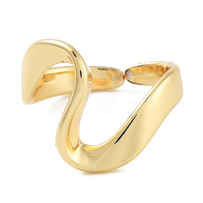 Heart Rack Plating Brass Open Cuff Rings RJEW-Z059-16G-1