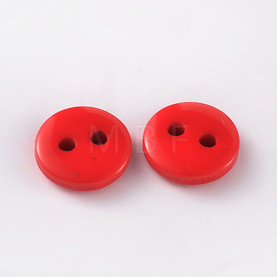 2-Hole Flat Round Resin Sewing Buttons for Costume Design BUTT-E119-14L-10-1