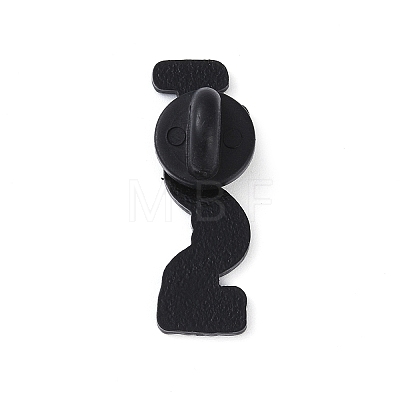 Bioscience Theme Black Zinc Alloy Brooches JEWB-C031-01B-EB-1