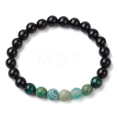 Natural Gemstone Beaded Stretch Bracelets for Women BJEW-TA00536-02-1