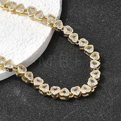 Brass Micro Pave Cubic Zirconia Geometric Tennis Necklaces NJEW-C121-02A-G-1