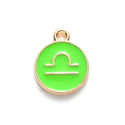 Alloy Enamel Pendants X-ENAM-S124-01B-06K-1