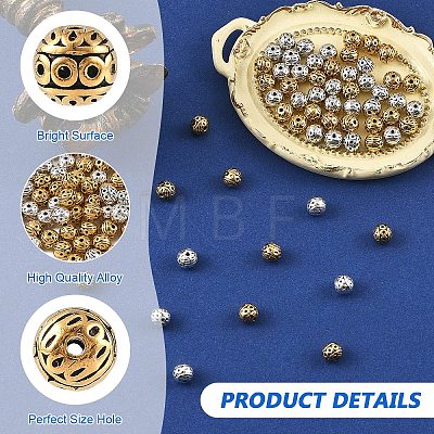 60Pcs 2 Colors Tibetan Style Zinc Alloy Beads FIND-YW0012-78-1