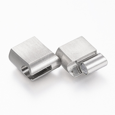 304 Stainless Steel Magnetic Clasps with Glue-in Ends STAS-F131-05P-1