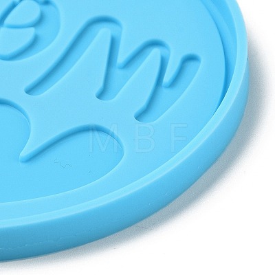 DIY Mother's Day Theme Flat Round Pendant Silicone Molds SIMO-H010-02C-1