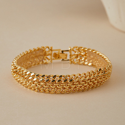 Brass Curb Chains Bracelets WG196E4-03-1