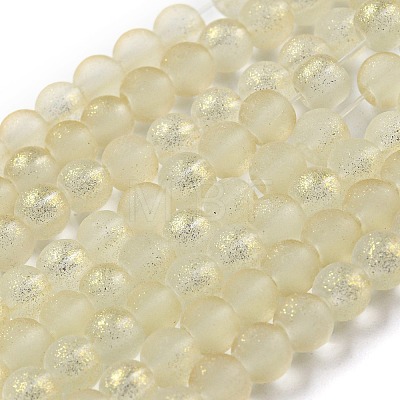 Spray Painted Glass Round Bead Strands DGLA-Q015-4mm-21-1