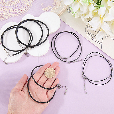 10Pcs 4 Styles Round Leather Cord Necklaces Making MAK-CL0001-06A-1