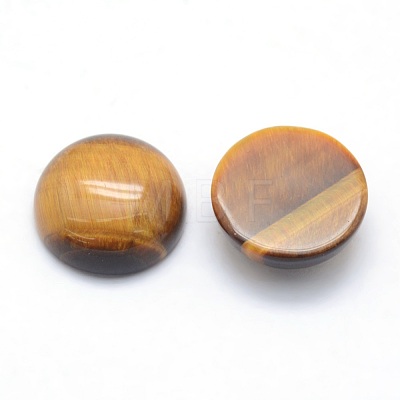 Natural Tiger Eye Cabochons G-P393-R12-12mm-1