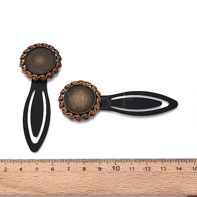 Alloy & Iron Bookmark Cabochon Settings PALLOY-N184-08AB-1