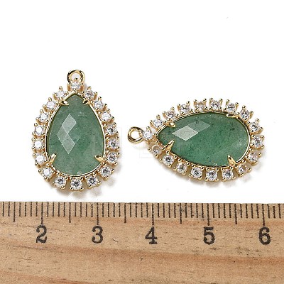 Natural Green Strawberry Quartz Faceted Teardrop Pendants G-I375-01G-13-1