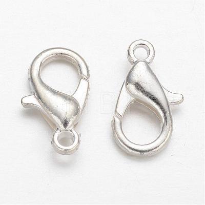 Silver Color Plated Alloy Lobster Claw Clasps X-E102-S-1