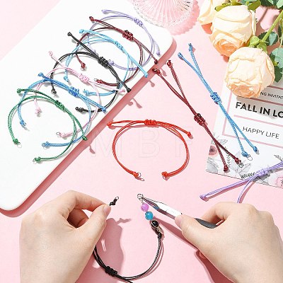 40Pcs 8 Colors Waxed Polyester Cord Bracelets Making AJEW-CJ00017-1