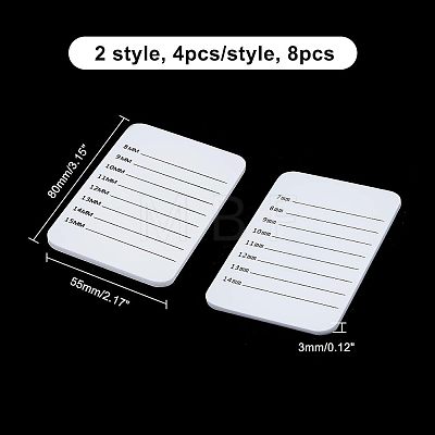 CHGCRAFT 8Pcs 2 Style Acrylic False Eyelashes Display Board MRMJ-CA0001-28-1