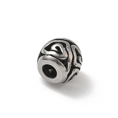 304 Stainless Steel European Beads STAS-H238-09K-AS-1