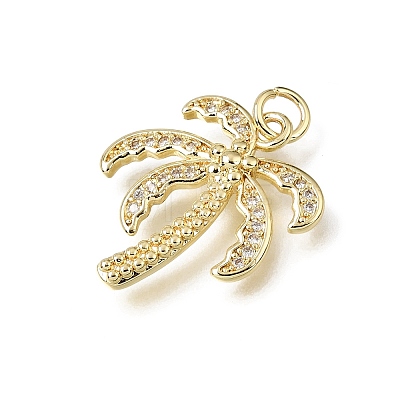 Brass Micro Pave Clear Cubic Zirconia Pendants CU-L001-12G-01-1