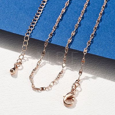 Brass Link Chain Necklaces for Women NJEW-D302-46RG-1