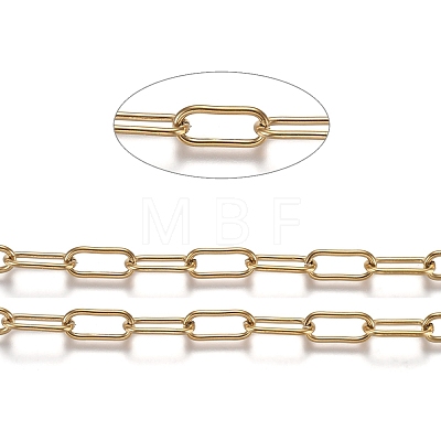 Ion Plating(IP) 304 Stainless Steel Paperclip Chains CHS-A006-01G-1