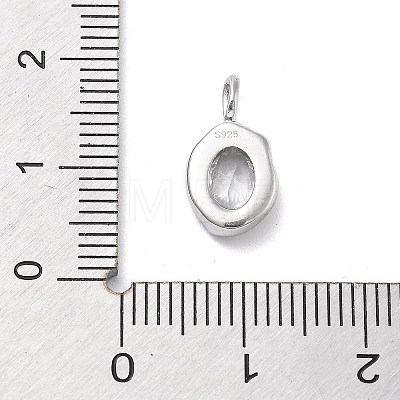 925 Sterling Silver Cubic Zirconia Oval Charms STER-S006-01S-D-1