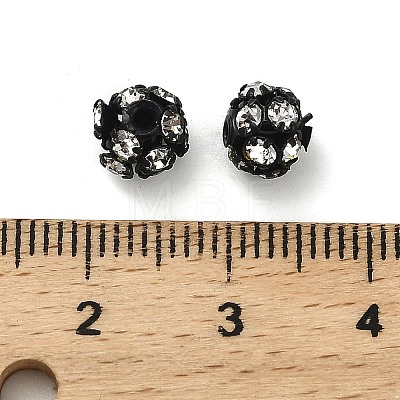 6mm Brass Crystal Rhinestone Beads KK-S519-01A-EB-1