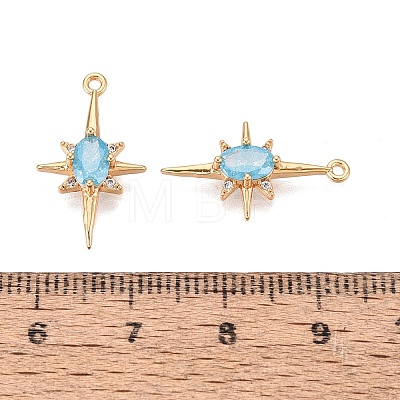 Brass Glass Pendants KK-T049-059G-06-1