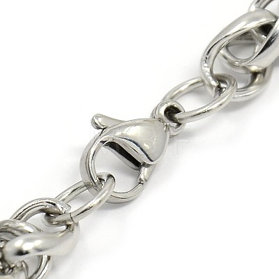 Trendy 304 Stainless Steel Wheat Chain Bracelets STAS-A028-B003P-1