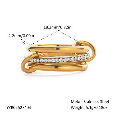 304 Stainless Steel Finger Rings for Women QA6774-1-1
