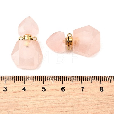 Natural Rose Quartz Perfume Bottle Pendants G-L623-12G-02-1