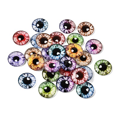 Printed Transparent Glass Cabochons GL-CBAA22A-10-1