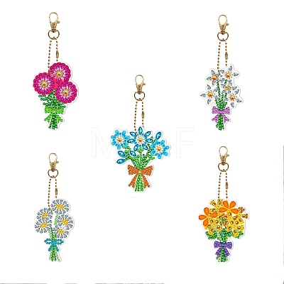 DIY Diamond Painting Keychain Kits DIAM-PW0010-68-13-1