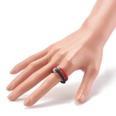 Braided Nylon Thread Finger Ring RJEW-JR00364-01-1