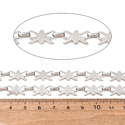 304 Stainless Steel Bowknot Link Chains SA-CBAE0F2-12P-1