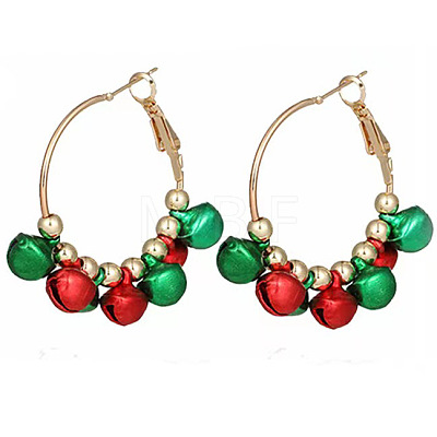 Christmas Theme Alloy Plastic Chandelier Earrings FS-WG6FBD6-11-1