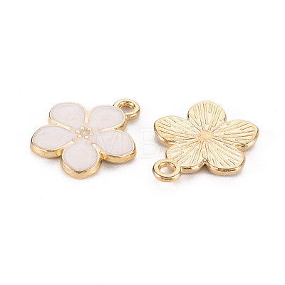 Light Gold Plated Alloy Enamel Pendants X-ENAM-R136-17F-1