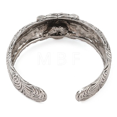 Tiger Tibetan Style Alloy Cuff Bangles for Men BJEW-P337-05AS-1