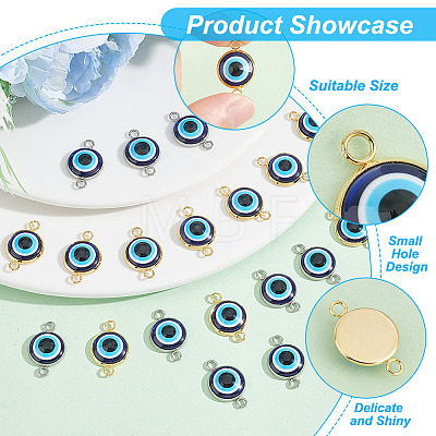 20Pcs 2 Styles Evil Eye Resin Connector Charms FIND-AR0003-29-1